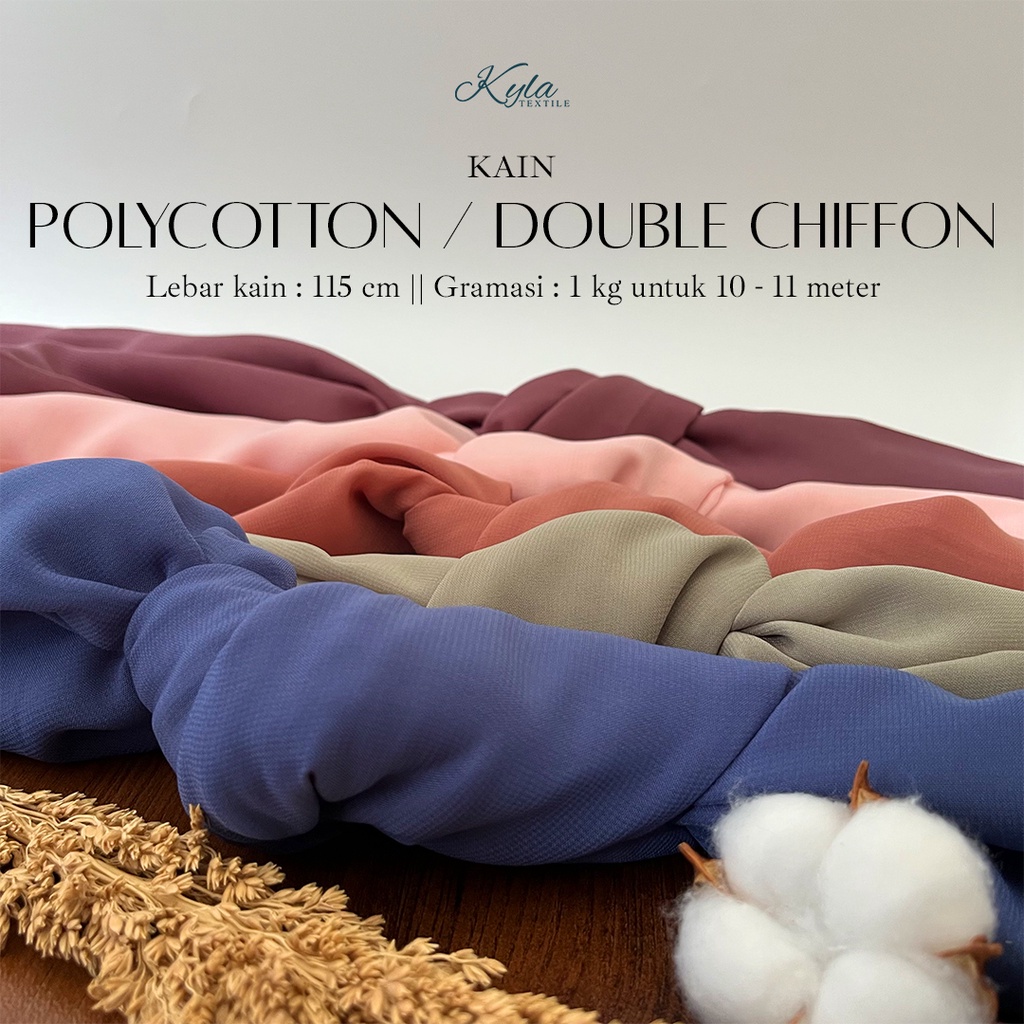1.15 meter Kain Polycotton/Double ChiffonBella Square