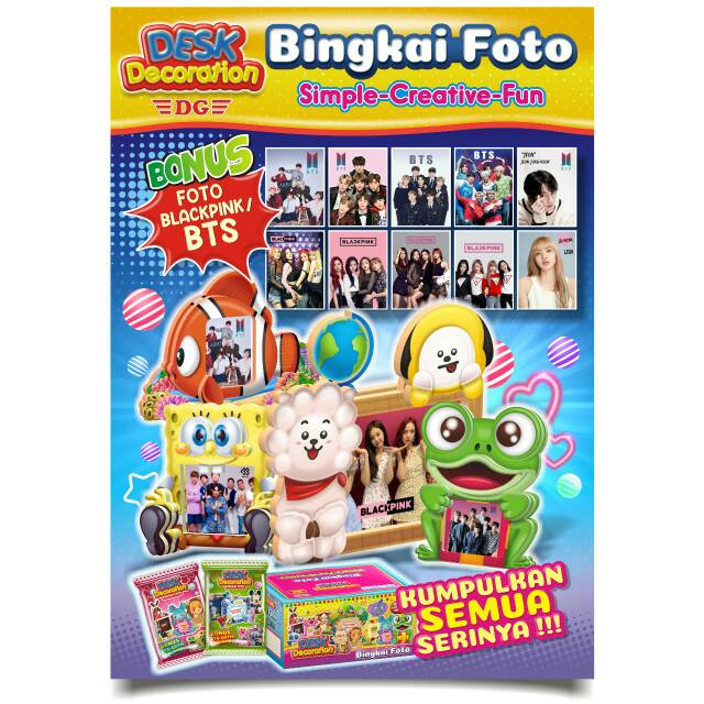 Bingkai Foto Rakit Murah bonus foto BlackkPink/BT Souvenir Ultah Anak Murah