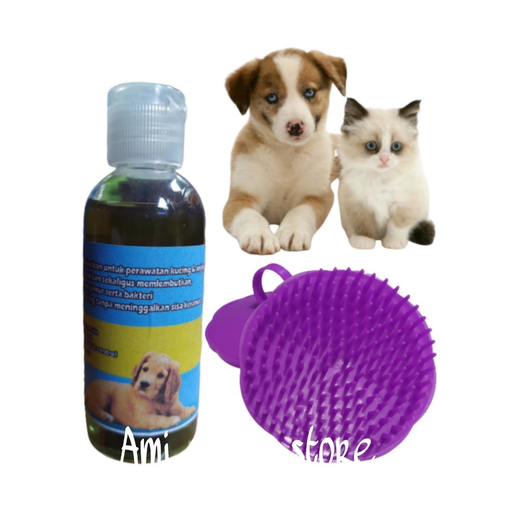 PAKET GROOMING SHAMPOO NATURAL ANTI BAKTERI KUTU 50ml KUCING ANJING KELINCI AROMA APPEL