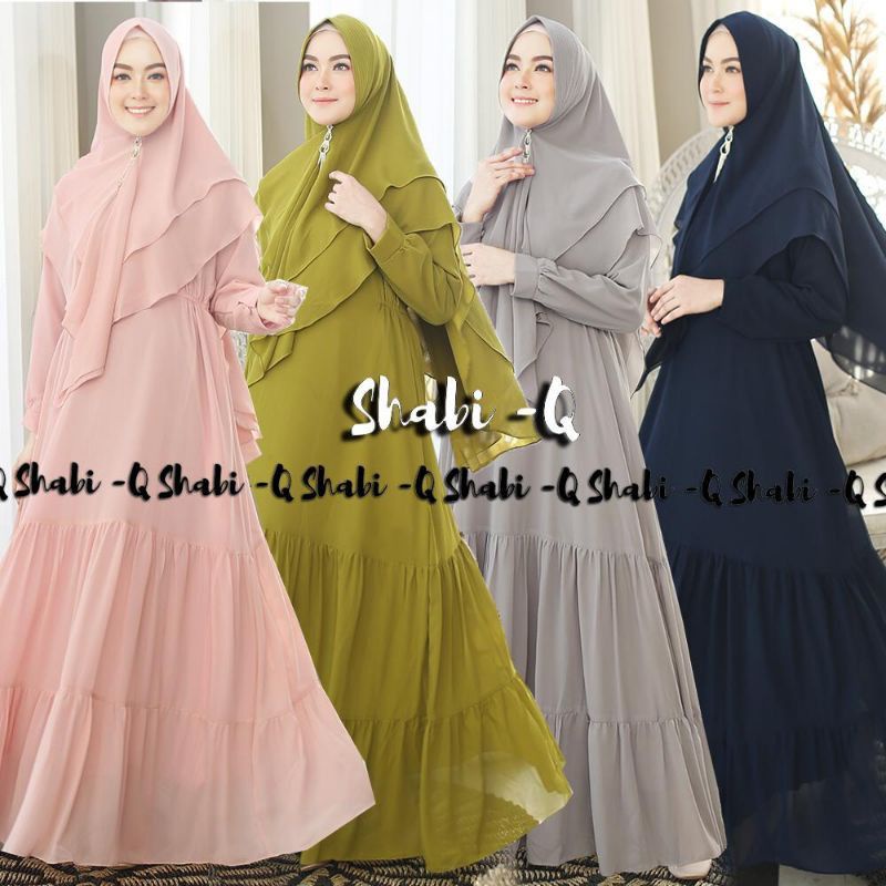 SYARI SHABI-Q BRANDED ORI PREMIUM/SYARI CANTIK/SET BAJU MUSLIM/SYARI POLOS MEWAH/BAJU LEBARAN/GAMIS 
