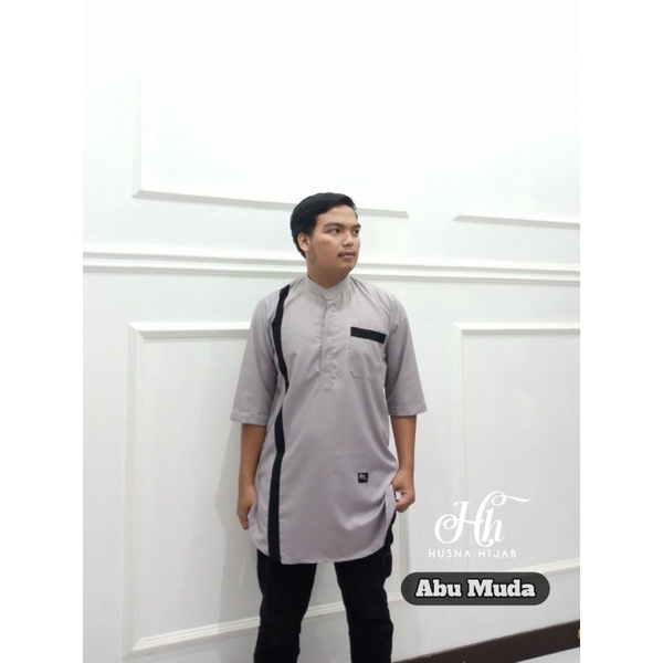 [BRAND HUSNA HIJAB] BAJU KOKO PRIA KURTA DEWASA / BAJU KOKO KURTA ALMUNQIDZ / Koko Pria