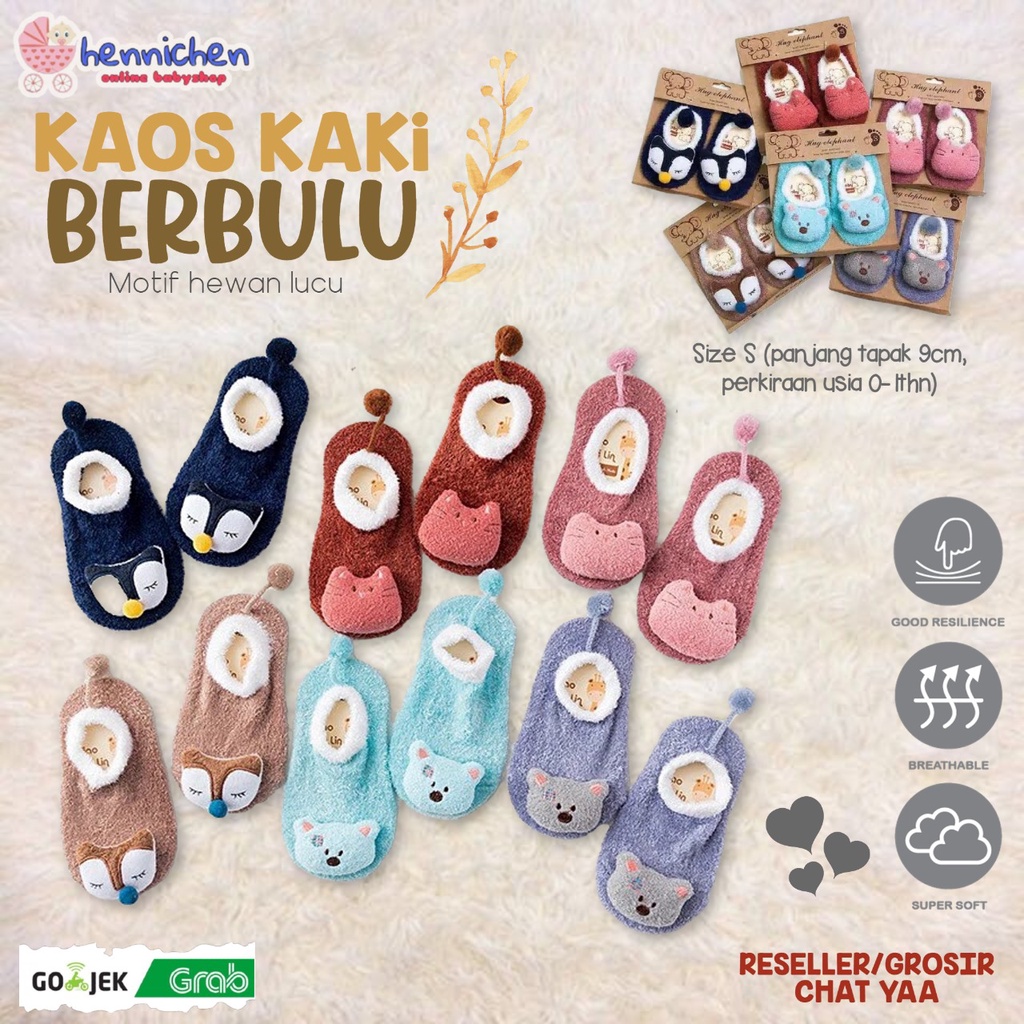 PREWALKE BAYI KAOS KAKI BAYI, KAOS KAKI BULU ANAK, KAOS KAKI BINATANG, BABY SOCKS, KAOS BULU