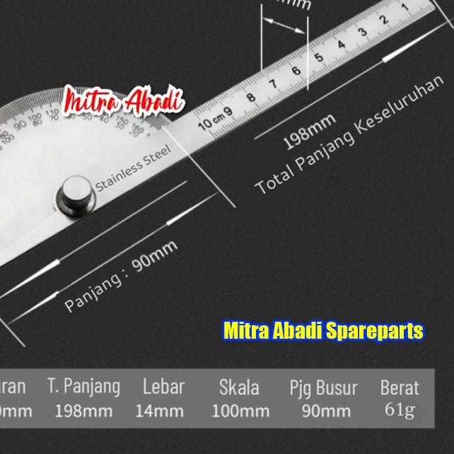 

Penggaris Busur 180° Stainless Steel Protractor Angle Ruler !