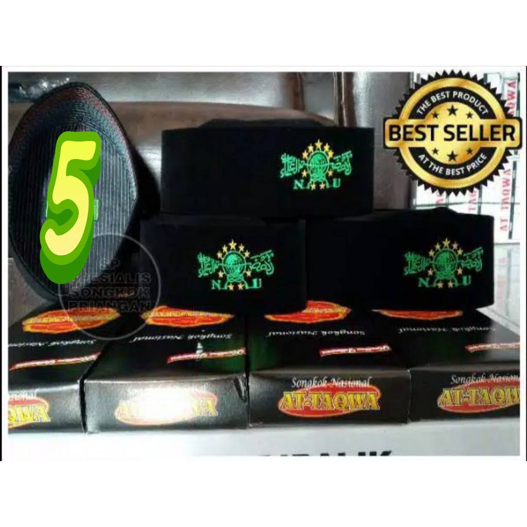 Peci Songkok hitam | Kopiah bludru Anak dan Dewasa At-taqwa-NU size 5