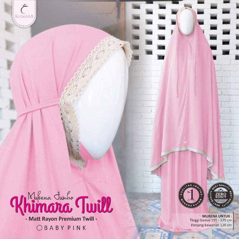 Mukena Jumbo Khimara Twill Rayon Premium Twill / NADIA TWILL