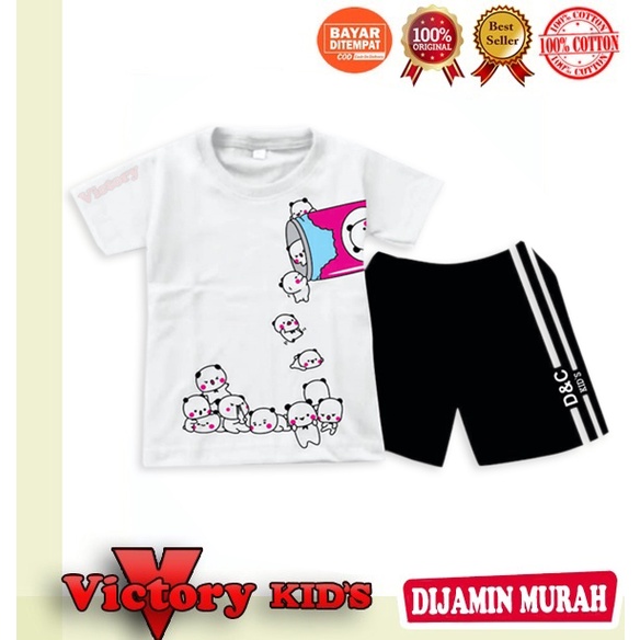 Setelan tangan pendek anak perempuan 1-10 tahun