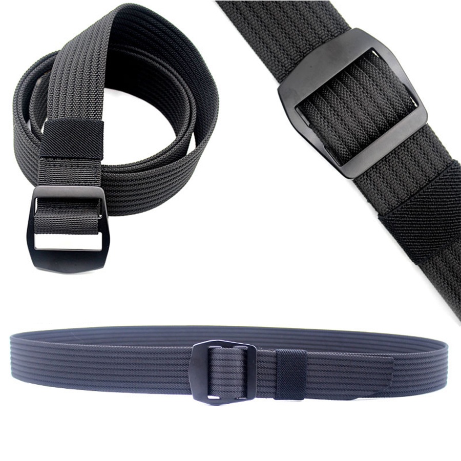 Tali Ikat Pinggang Canvas Tactical Belt Ikat Pinggang Pria Keren Terbaru 2021 Men Belt Fashion Accessories Gesper Pria Sabuk Celana Tali Ban Pinggang Kanvas Lock Buckle Ikat Pinggang Pria Dewasa Kerja Formal Sekolah Rapi Pelengkap Busana s5247 - Black