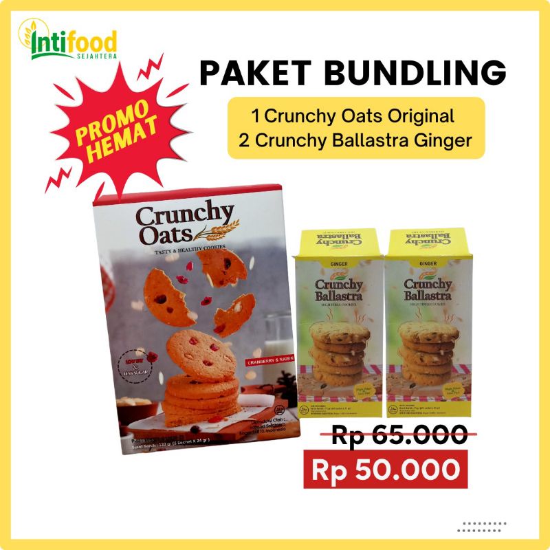 

(BUNDLING PACKAGE) 1 Box Crunchy Oats Original & 2 Box Crunchy Ballastra Ginger