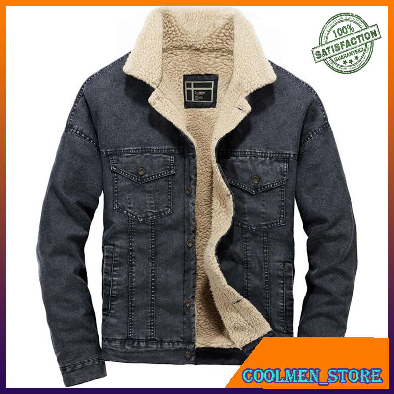 Jaket Parka Pria Original Import Jacket Men Casual Denim Jackets Streetwear Coat Male Outerwear