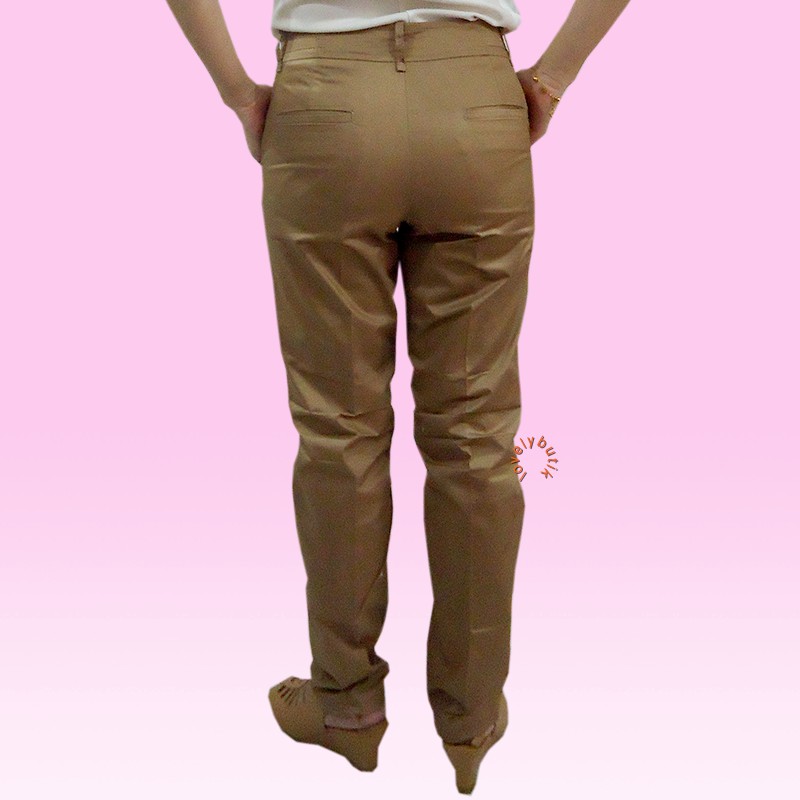 ovelybutik Office Celana  Chino Wanita/Celana Kerja Wanita - BROWN