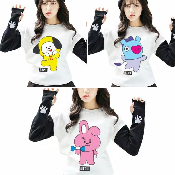 Bts Korea Sweater Baju Korea Wanita Long Sleeve Anak Anak Remaja Cantika01011