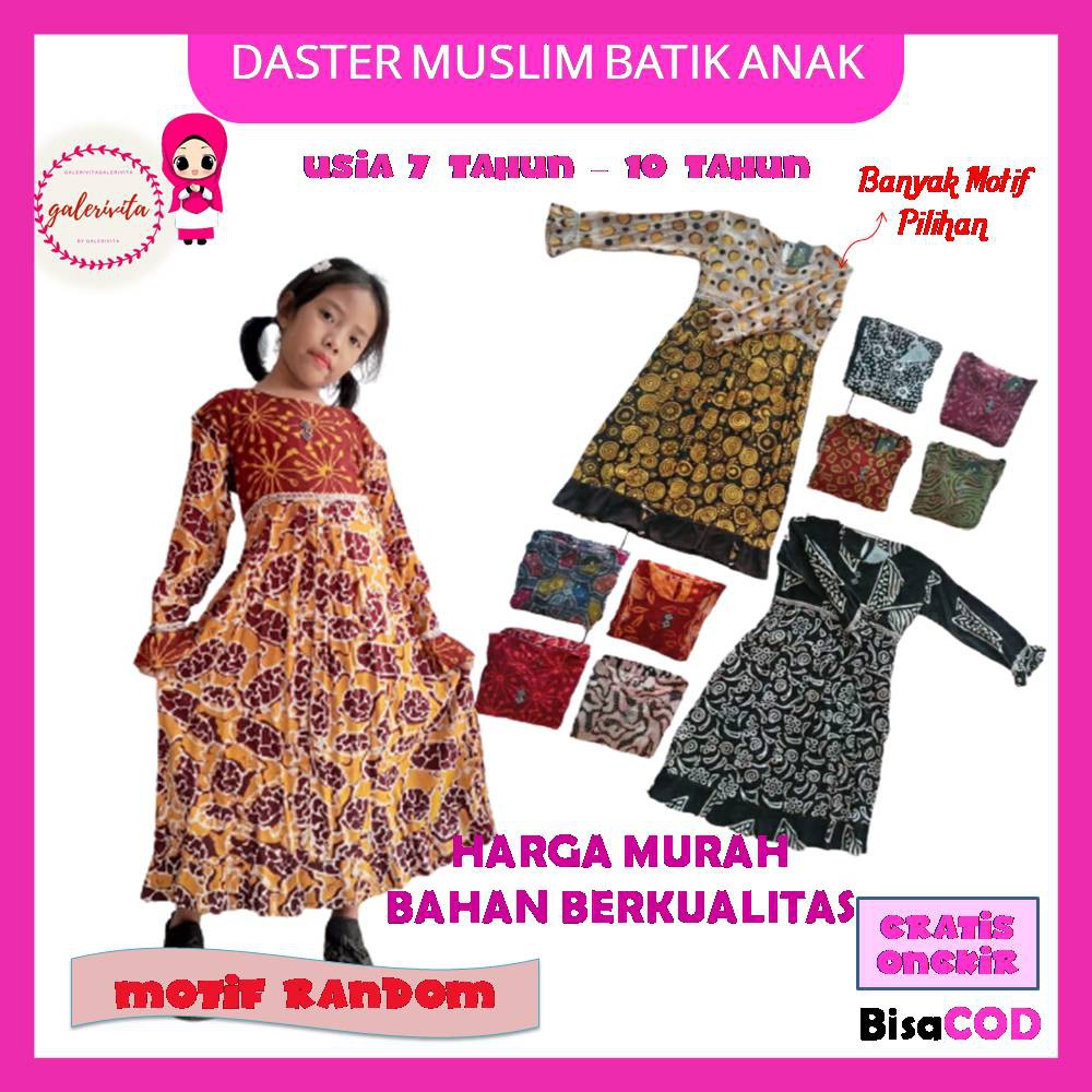 Daster Batik Anak Anak Lengan Panjang Perempuan Murah / Daster Batik Anak Cewek Tanggung 7-10 Tahun