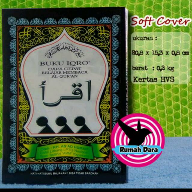 Buku IQRO Bendel Besar Kertas HVS 20 x 15 cm - Rumah Dara