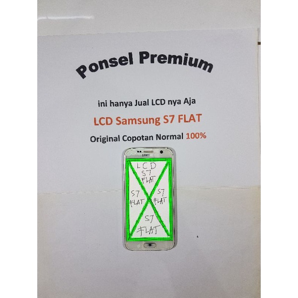 LCD Samsung S7 FLAT Original Copotan Warna Putih NORMAL