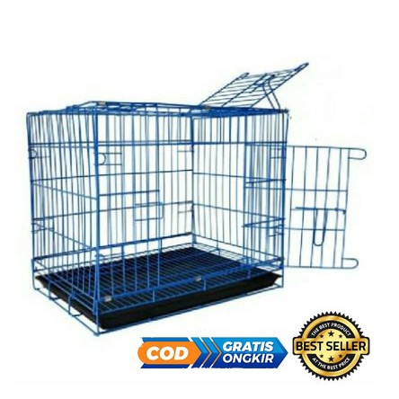 KANDANG BESI LIPAT TEBAL SEDANG UKURAN 60 CM KUCING ANJING