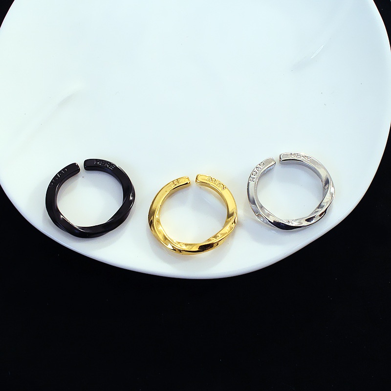 Cincin Minimalis Adjustable Gaya Retro Korea Untuk Pria Dan Wanita