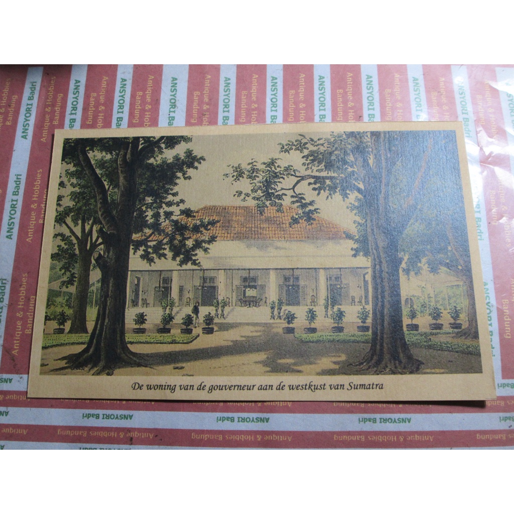 

kartu pos jaman belanda woning van gouverneur sumatra iklan m085
