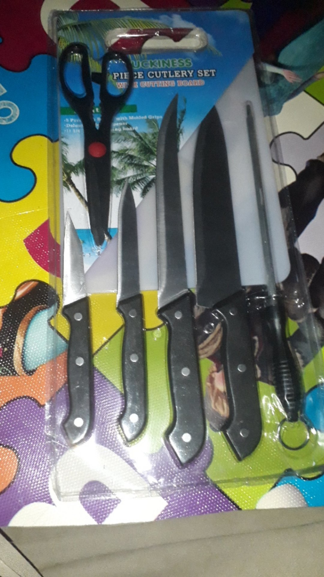 Cod - Comforthomes - J3 - 7pcs In 1 - Pisau Dapur Talenan Fullset / Set Pisau Dapur Murah / Pisau Dapur Lengkap