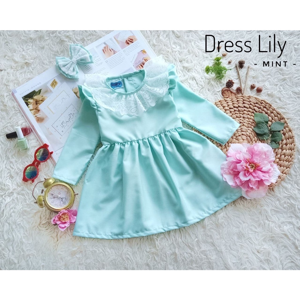 Dress Lily/Dress Wanita Lucu/Dress Model Terbaru/Dress Cantik/Dress Pesta Kekinian Warna Mint