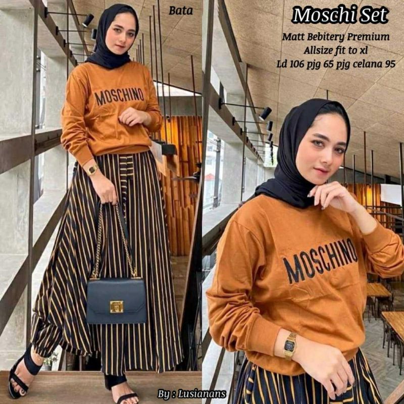 GAMIS TERBARU REMAJA  KEKINIAN MOSCHINO SET / IR FASHION / TAS SELEMPANG WANITA / TAS RANSEL WANITA 