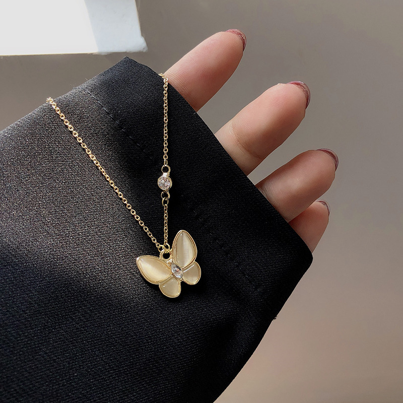 Butterfly Kalung Rantai Klavikula Desain Kupu-Kupu Gaya Korea Untuk Aksesoris