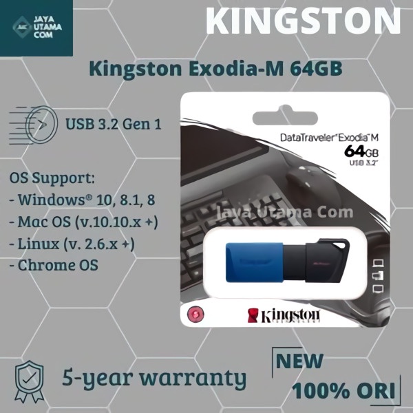 FLASHDISK KINGSTON DATATRAVELER DT-EXODIA M - 64GB DTXM USB 3.2 ORI