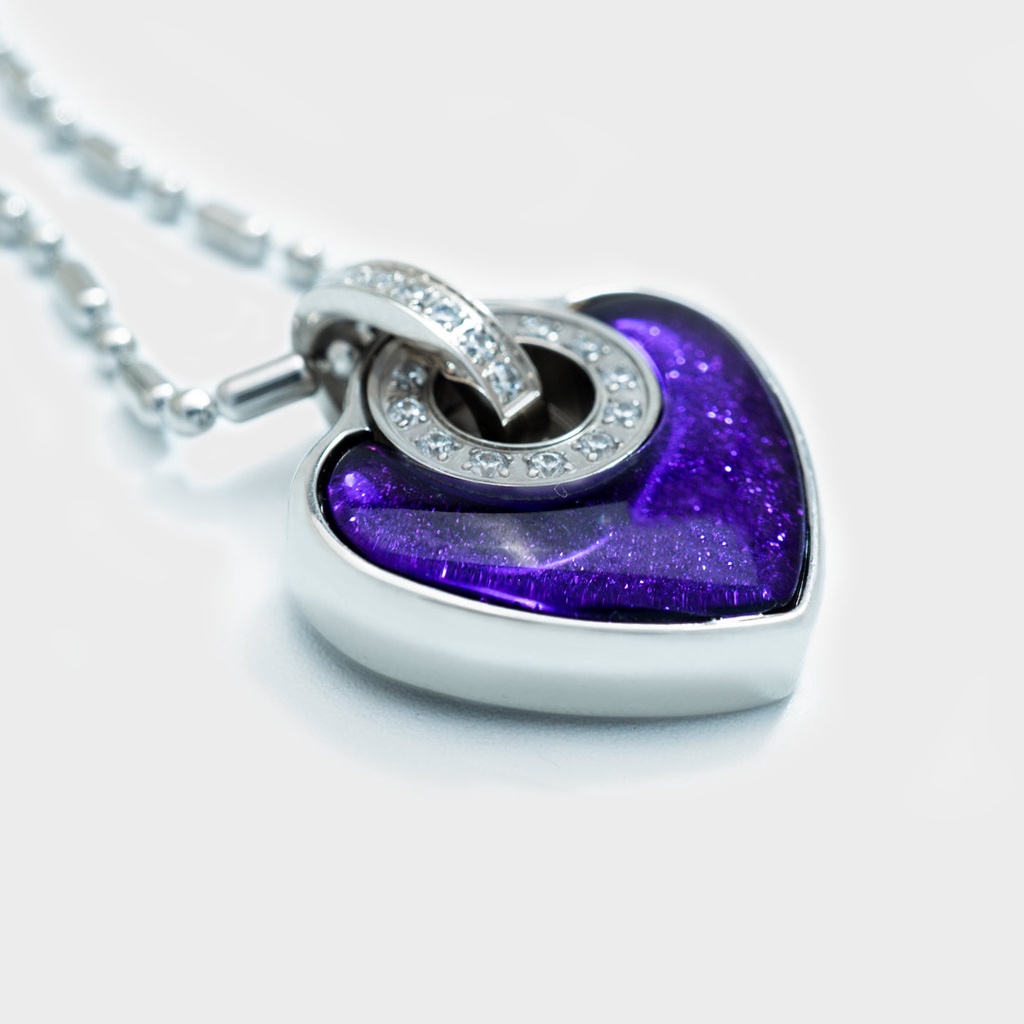 Produk Promo Kalung Kesehatan Millionaire Pendant Heart Purple Original Kalung MCI Ori Terbaru Kalun