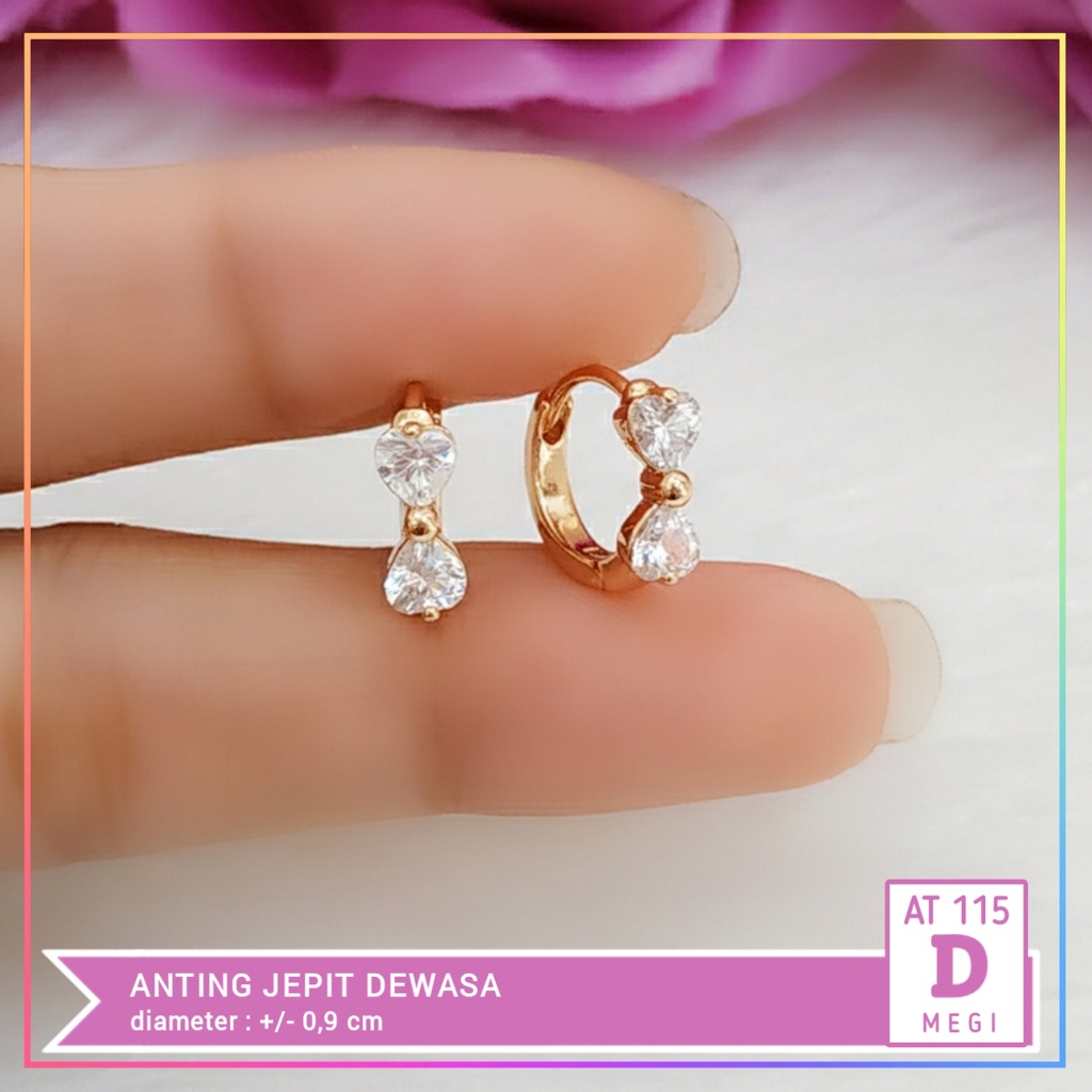 AT 115 - Anting Dewasa Cetik Kupu Permata Cantik Perhiasan Lapis Mas 18K Anting Xuping ori Wanita - Cute-D