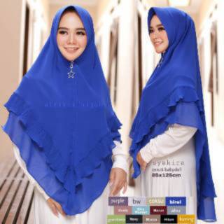  Jilbab  Khimar Syari Ceruty dua layer Plisket Olivia Jumbo 