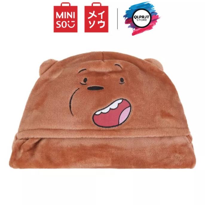 Selimut We Bare Bears Miniso Lucu Dengan Hoodie
