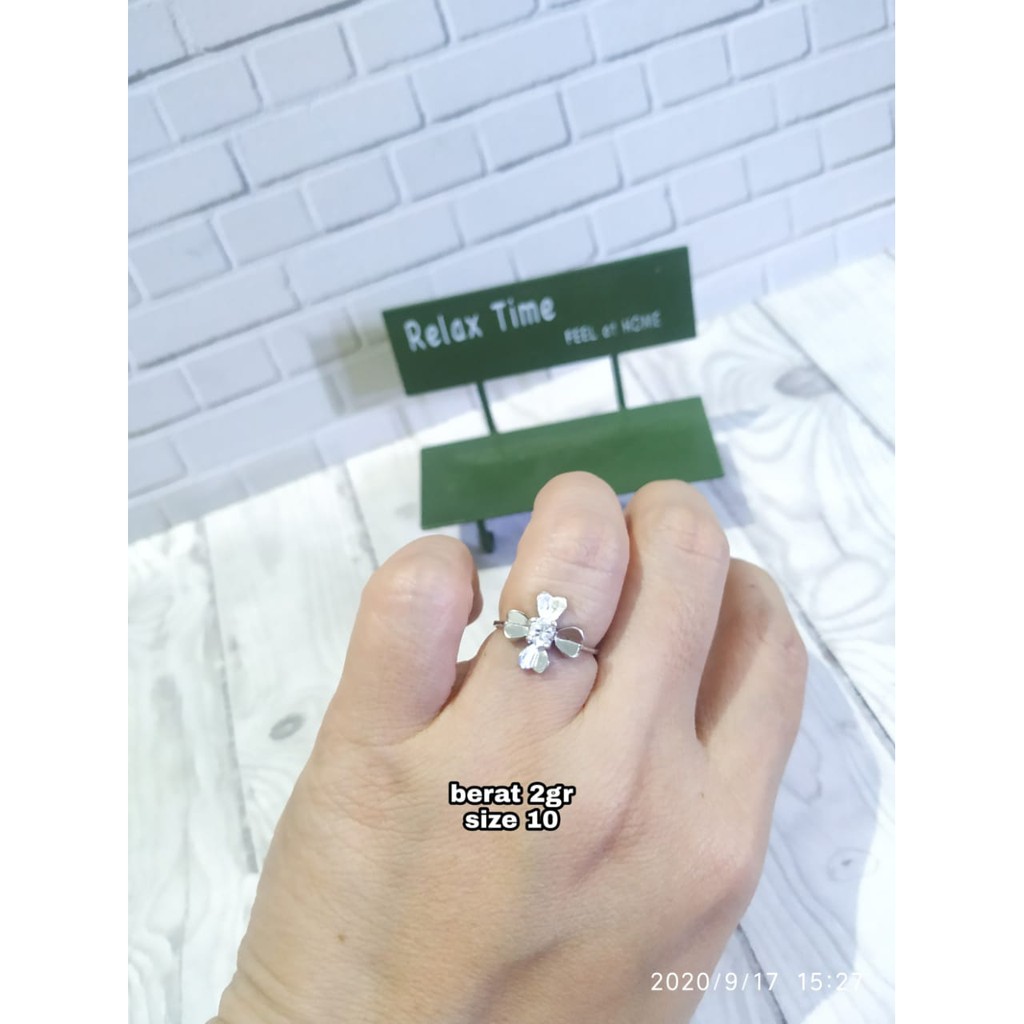 CINCIN BUNGA LOVE MATA PERAK ASLI S925 KODE CE030