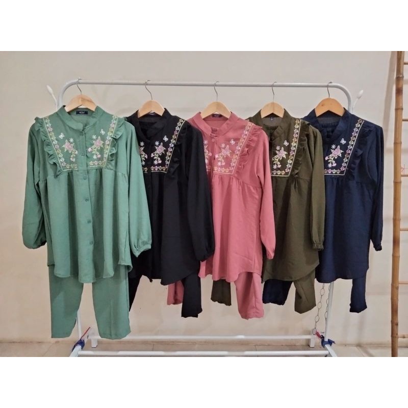 SETCEL CRINKLE  BORDIR CANTIK PREMIUM