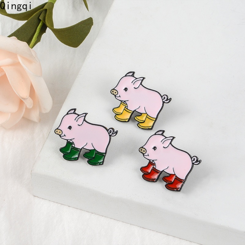 Bros Pin Enamel Bentuk Babi Lucu Untuk Anak