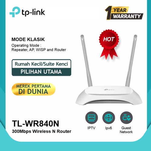 TP-LINK TL-WR840N 300Mbps Wireless Router original murah Garansi Resmi router tp link