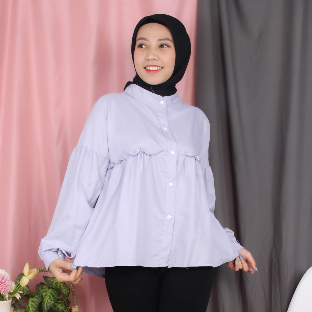 BEFAST - ZFC OOTD Wanita Kemeja CIRA / KEM Manggo Blouse / Pakain Casual Wanita / Kem Polos / Keluaran Terabru 2022 / Temurah / OOTD Remaja Wanita Kerja / Kem Banyak Warna