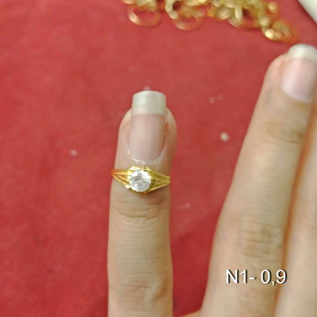 Cincin anak No 1 anak dan dewasa emas asli kadar 700 70% 22 1 satu g gr gram dora bo eka A merah rantai merica mata