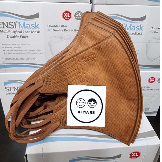 Masker Sensi Duckbill Double Filter 4 ply Color Series Isi 50 Pcs XL