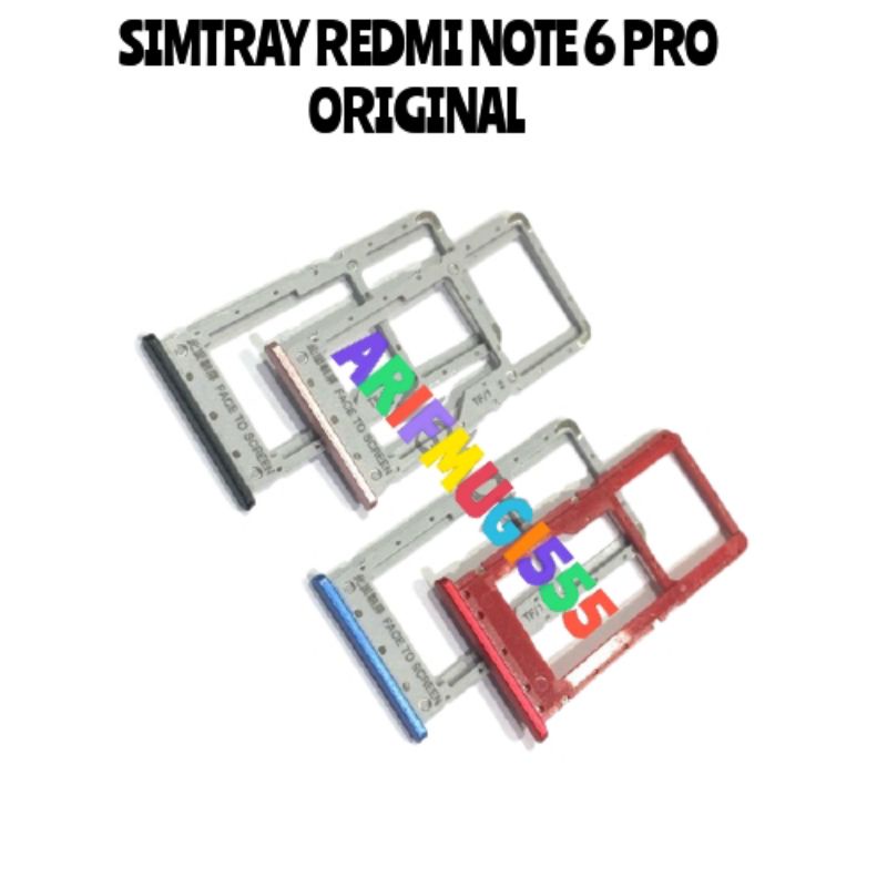 SIMTRAY TEMPAT KARTU SIMLOCK DUDUKAN KARTU SIM CARD XIAOMI REDMI NOTE 6 PRO ORIGINAL