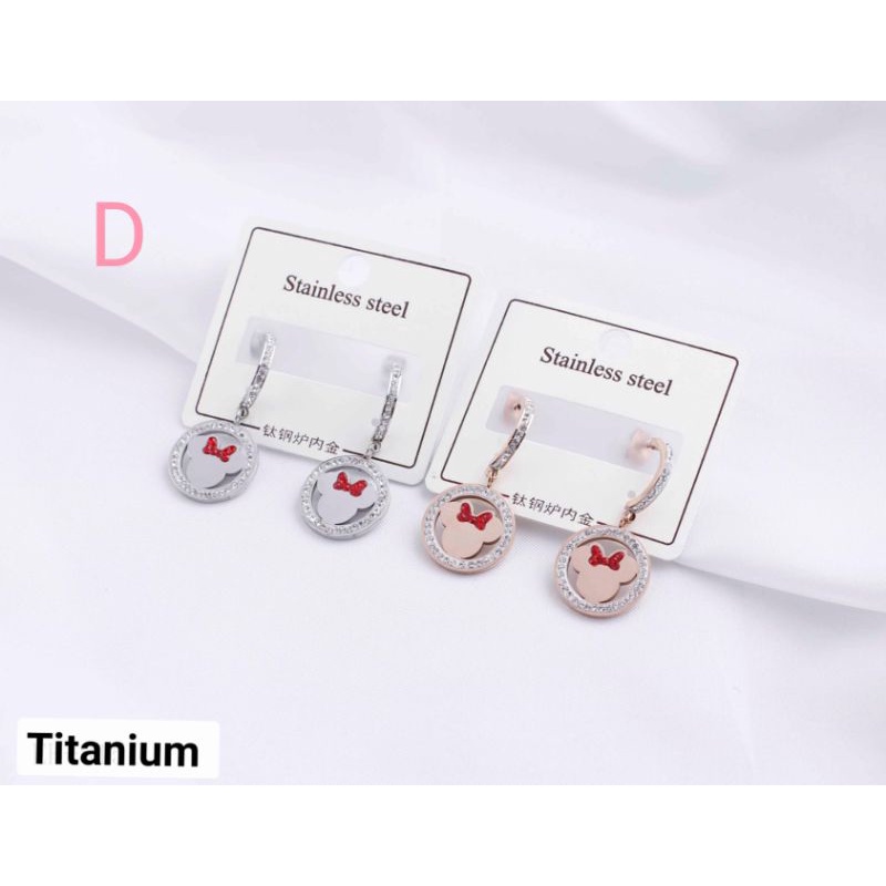 Anting Mickey Titanium Anak Anti Karatan Tidak Alergi