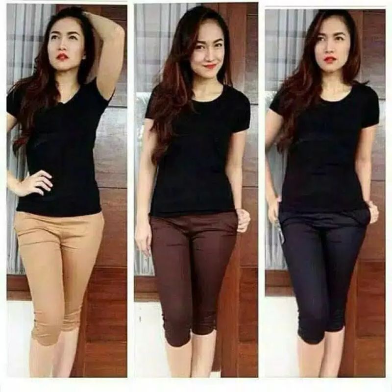 Celana Katun Pendek (7/8) Ukuran XXL || Celana Katun Wanita 7/8 || Harem 7/8 Katun Strecth