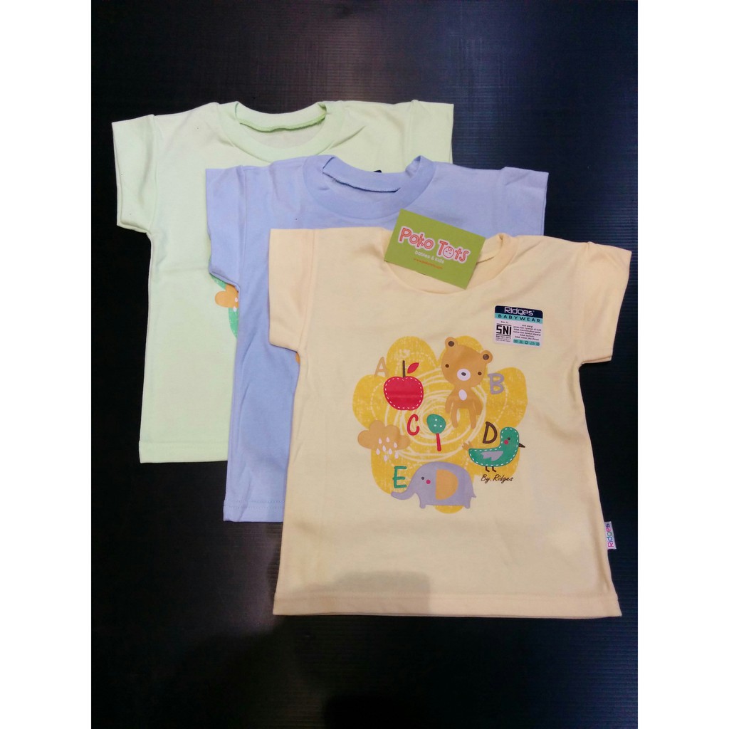 Ridges Baju Bayi Harian Anak ABCD Kaos Anak Oblong 