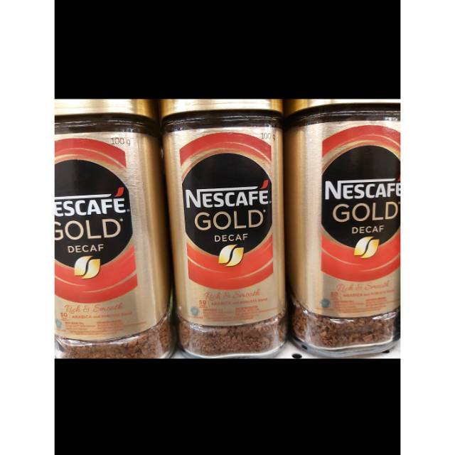 

COFFEE KOPI NESCAFE GOLD INSTANT DECAF RICH & SMOOTH ARABICA & ROBUSTA KOPI NESCAFE 100GR