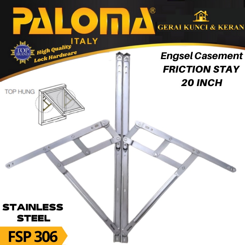 Engsel Casement Friction Stay Paloma Superior 20 inch SSS FSP 306