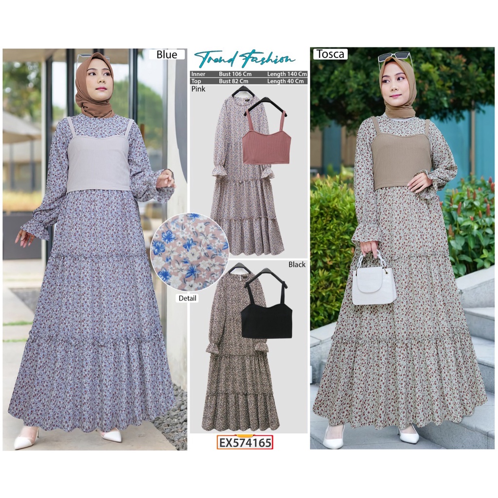 extu gamis rompi bunga dahlia