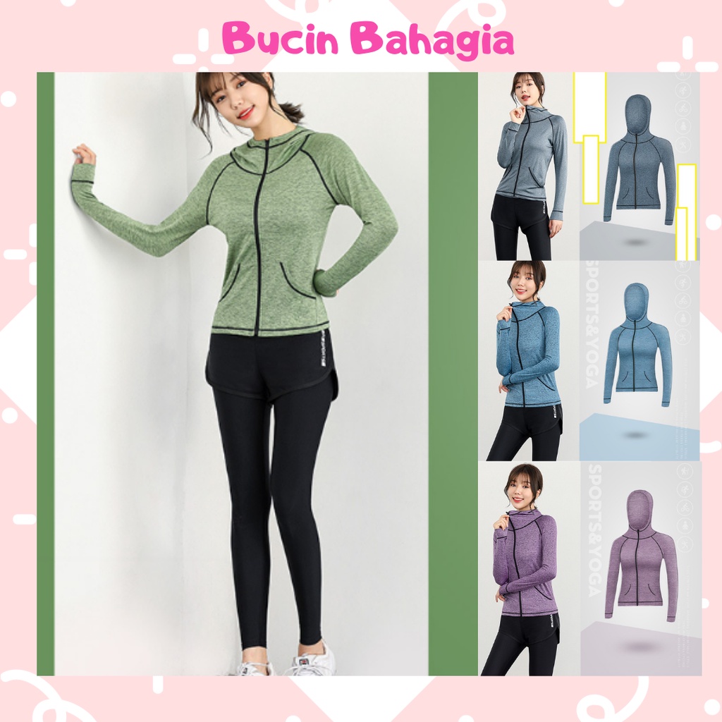 PAKAIAN OLAHRAGA JAKET FITNESS WANITA SW13