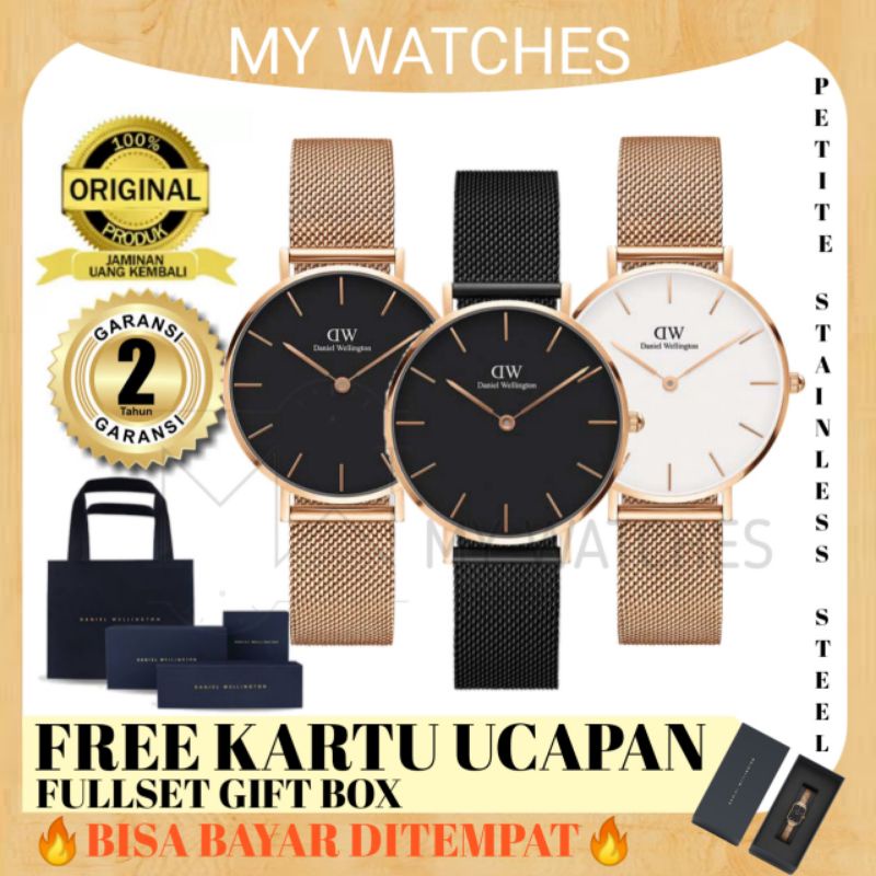 Jam Tangan Wanita Petite Stainless Steel Gift Box Set