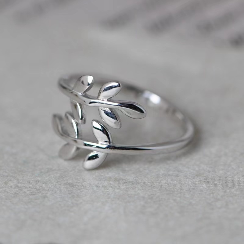 Cincin Wanita Daun Simple Elegan Perhiasan Aksesoris Korean Import