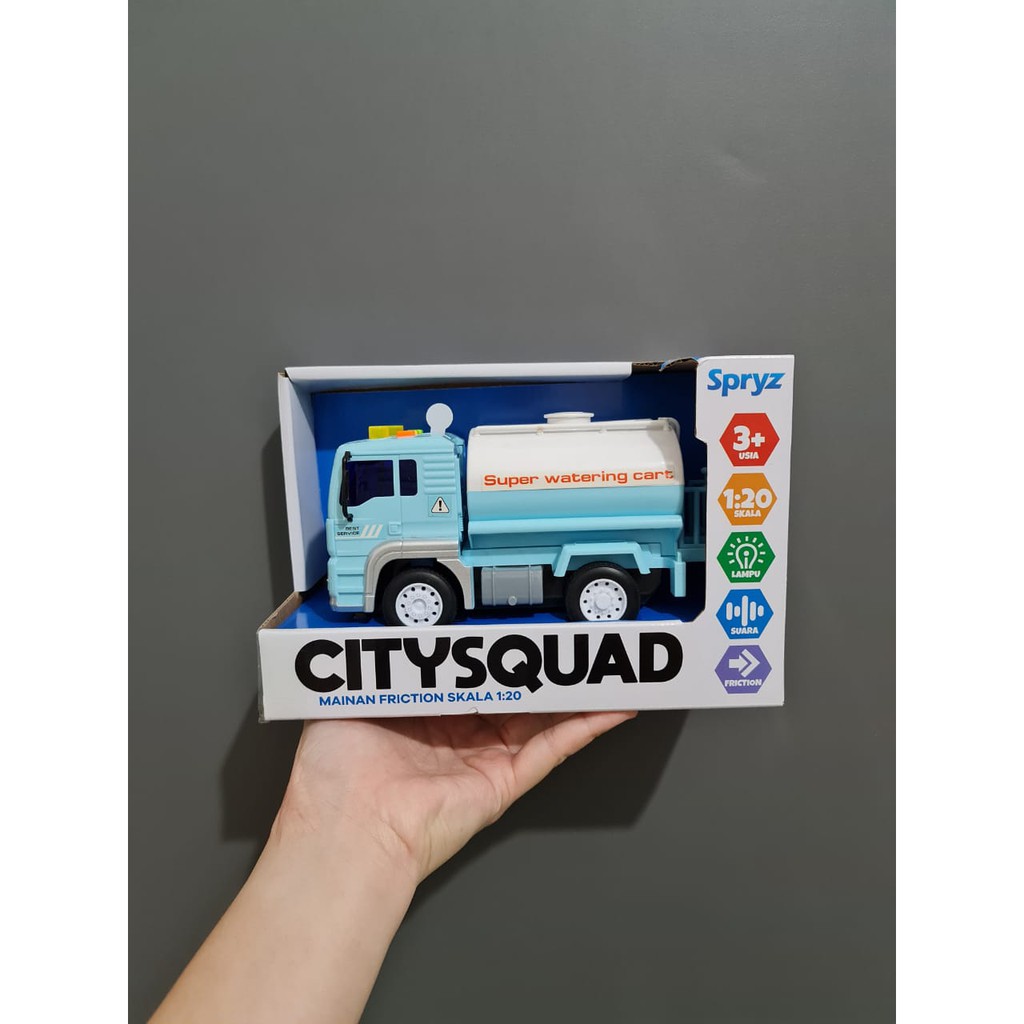 Toys Kingdom Cruzer City Squad Super Watering Cart Truck Car / Mainan Truk Air Penyiram Tanaman