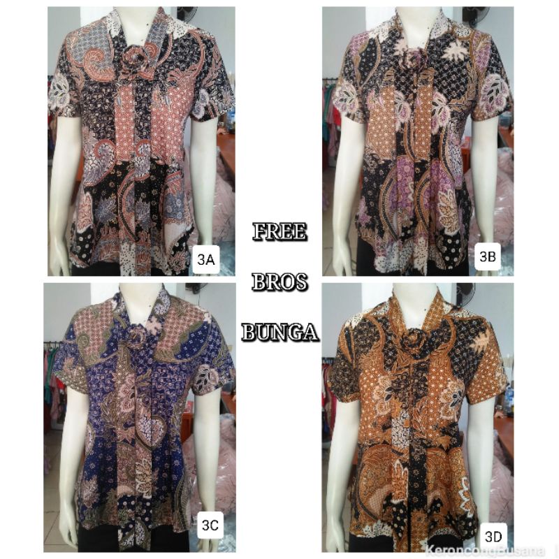 Kebaya Floy motif lengan pendek bahan BSY foil. KeroncongBusana