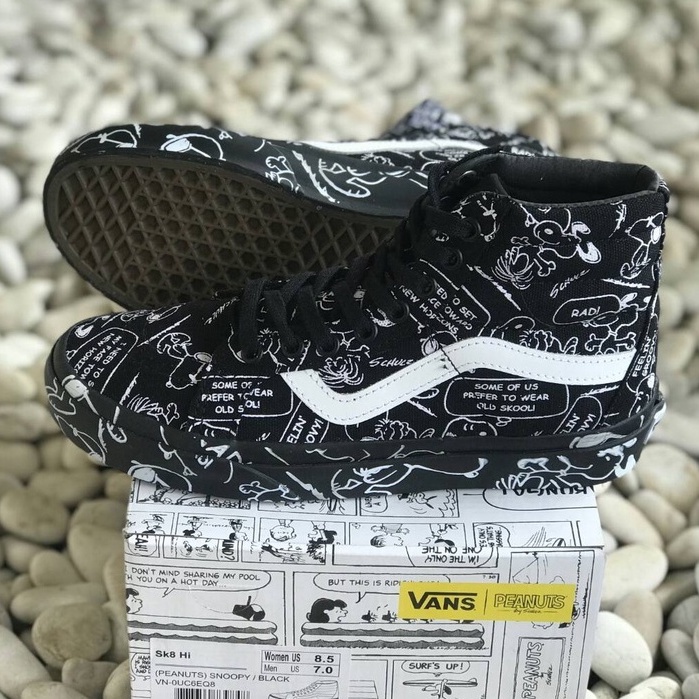 Obral Vans Premium 100% -  SK8 High Peanuts Snoopy Black